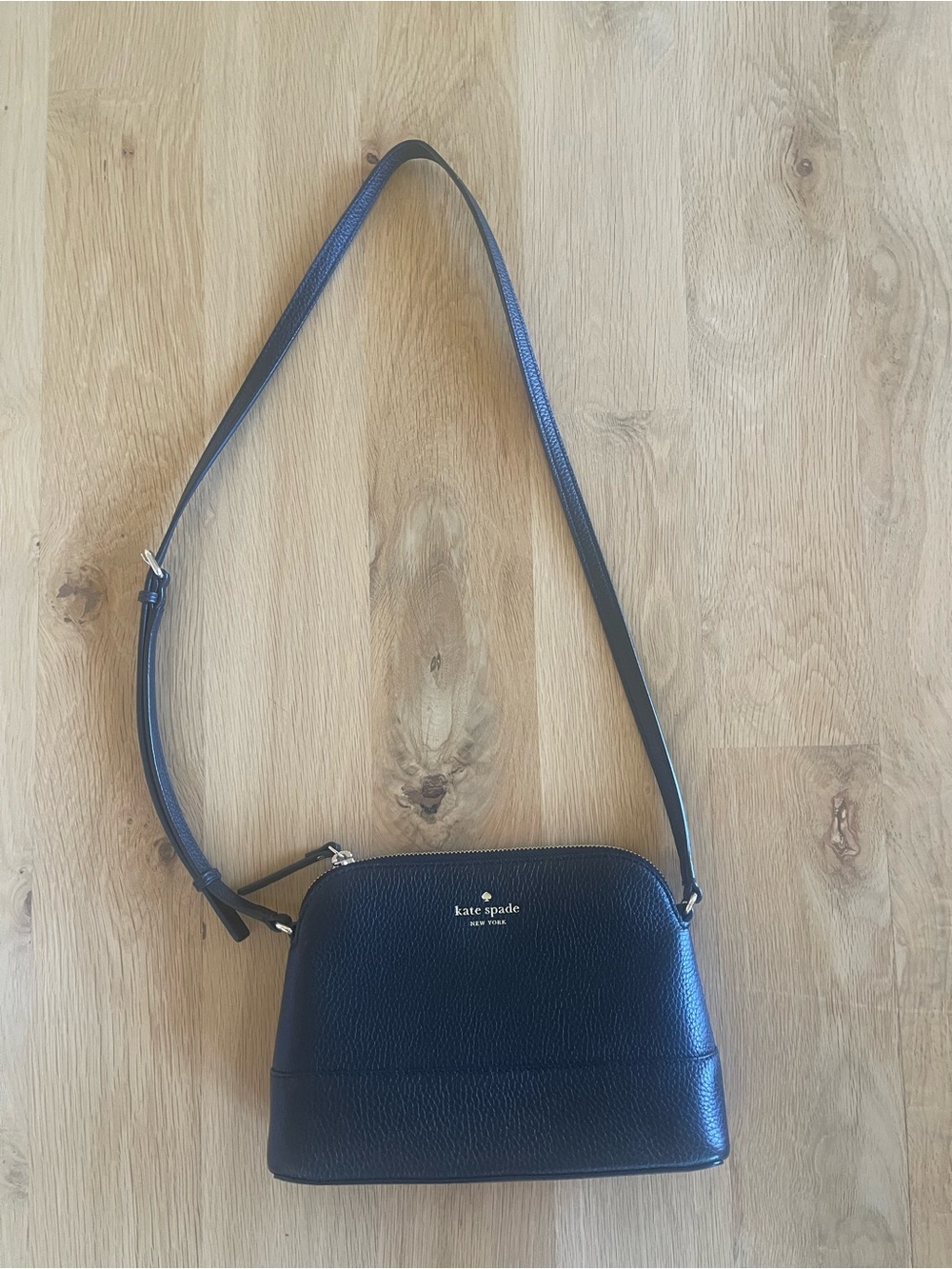 KATE SPADE Black Pebbled Leather Dome Crossbody